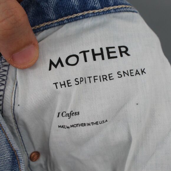 Mother Jeans Womens 28 The Spitfire Sneak Superior High Rise Wide Leg I Confess - Picture 10 of 16